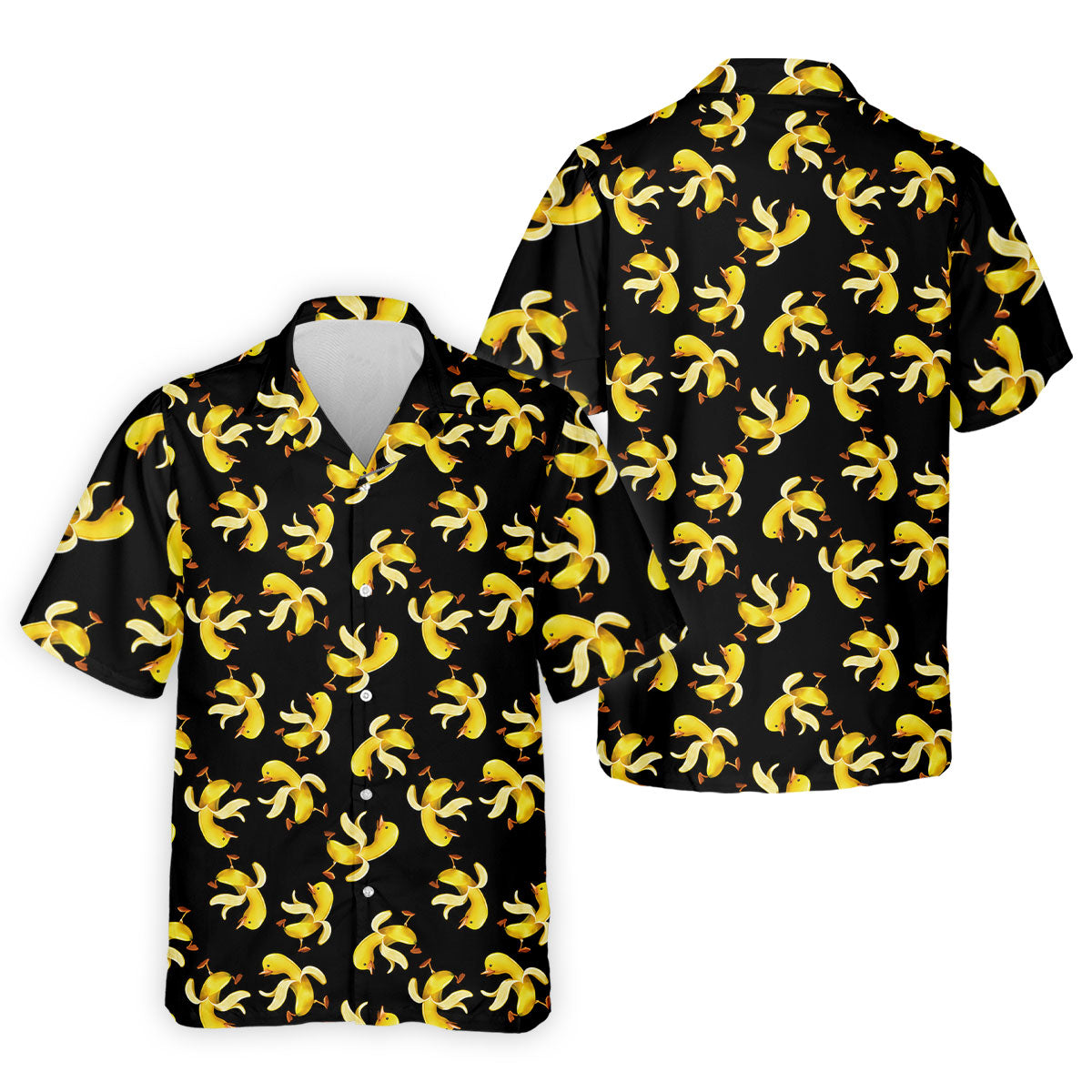 Banana Duck Hawaiian Golf Shirt, Men's Funny Golf Shirts, Polo Shirts For Men