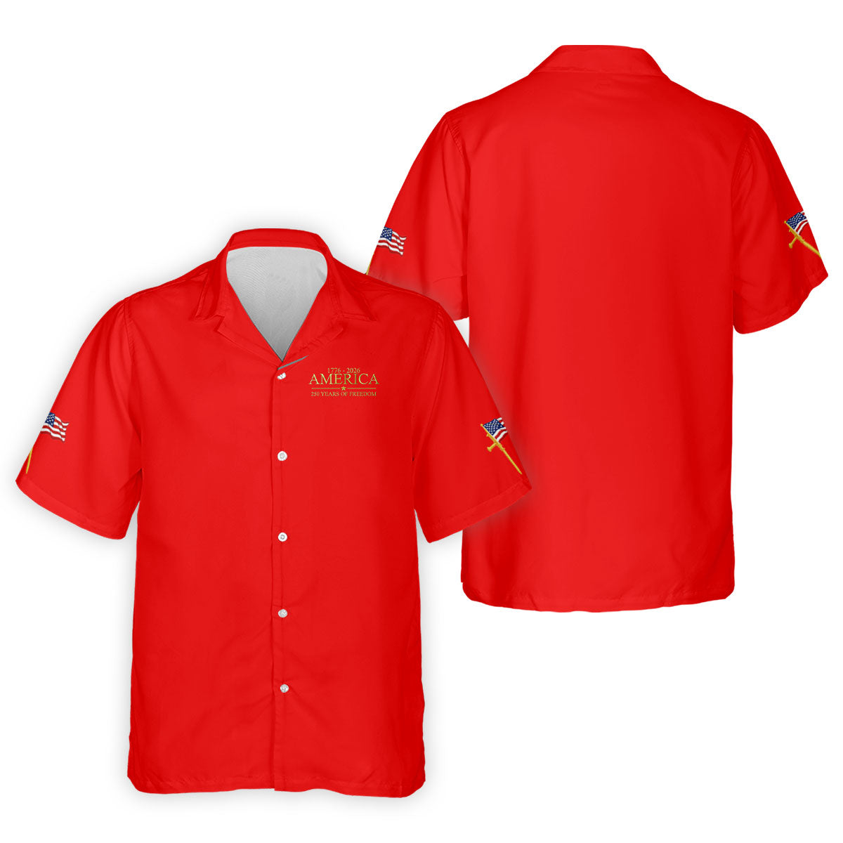 America 250 Years Of Freedom Faith Cross Red Golf Shirt, Patriotic 4th Of July Golf Shirts For Men