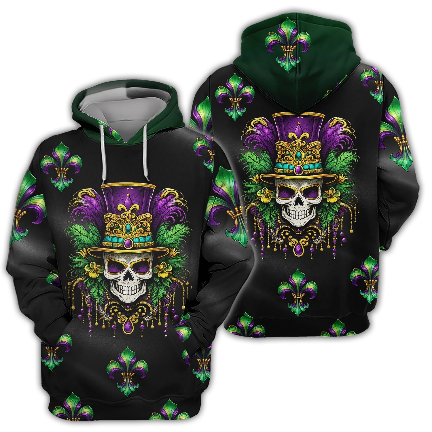 Mardi Gras Mask Skull Pattern Golf Shirt, Carnival Golf Polos For Men, Golf Gift For Golfer