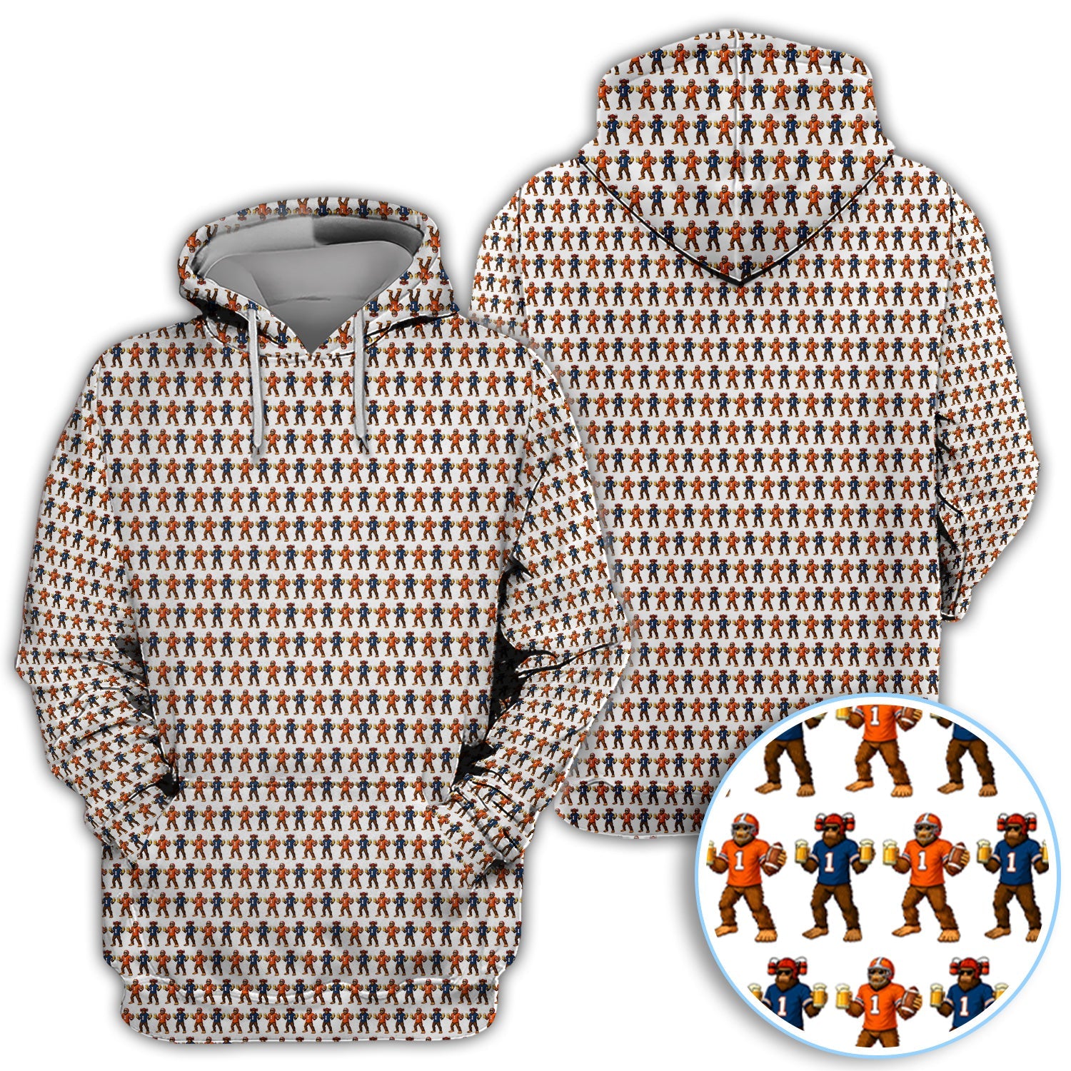 Bigfoot And Beer Pattern Golf Shirt, Sasquatch Golf Polos For Golfer, Golf Gift For Men