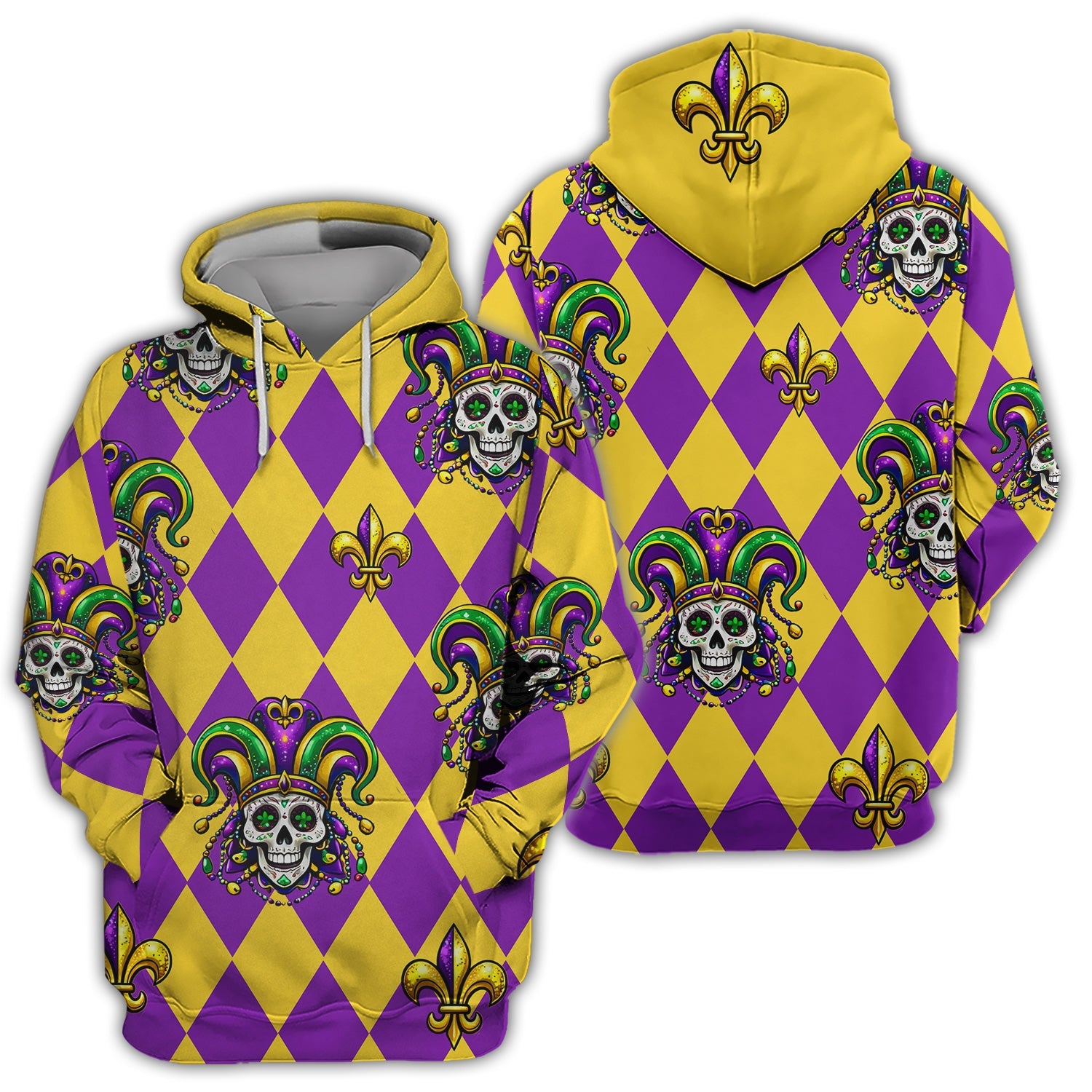 Mardi Gras Carnival Mask Skull Pattern Golf Shirt, Holiday Golf Polos For Men, Golf Gift For Golfer