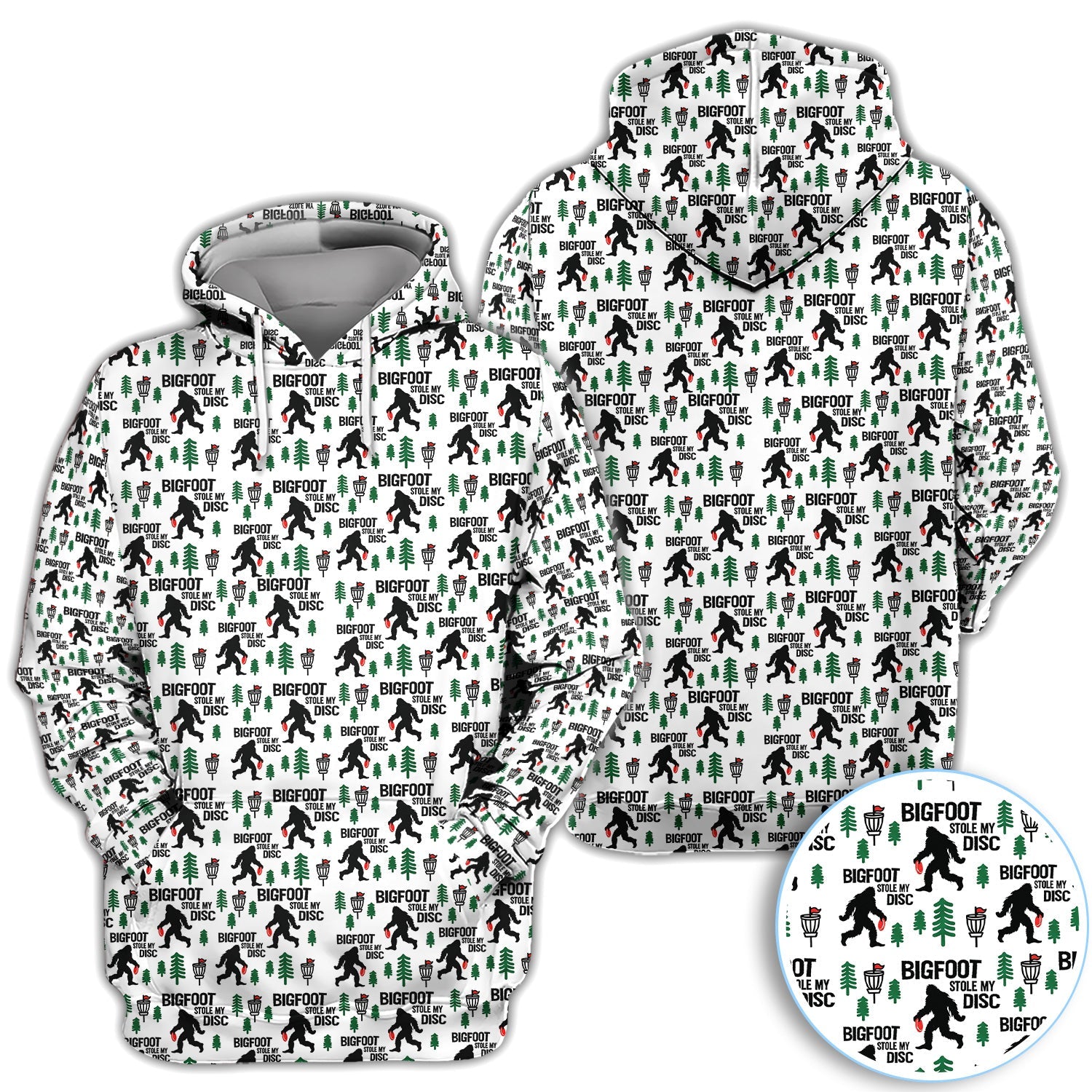 Funny Disc Golf Polo Shirt, Bigfoot Sasquatch Disc Golfer Gift Shirt for Men