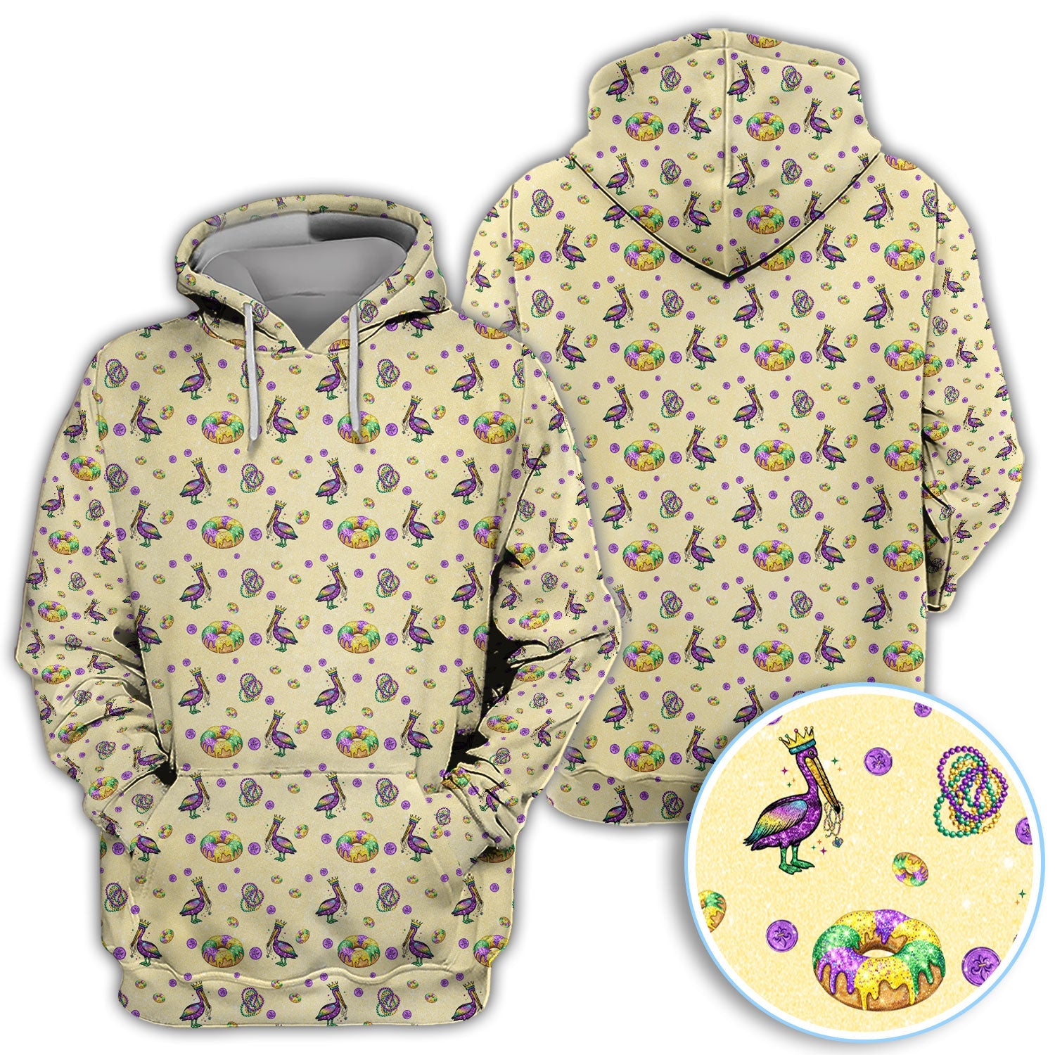 Funny Mardi Gras Pattern Golf Polos, Carnival Golf Shirt For Men, Golf Gift For Golfer