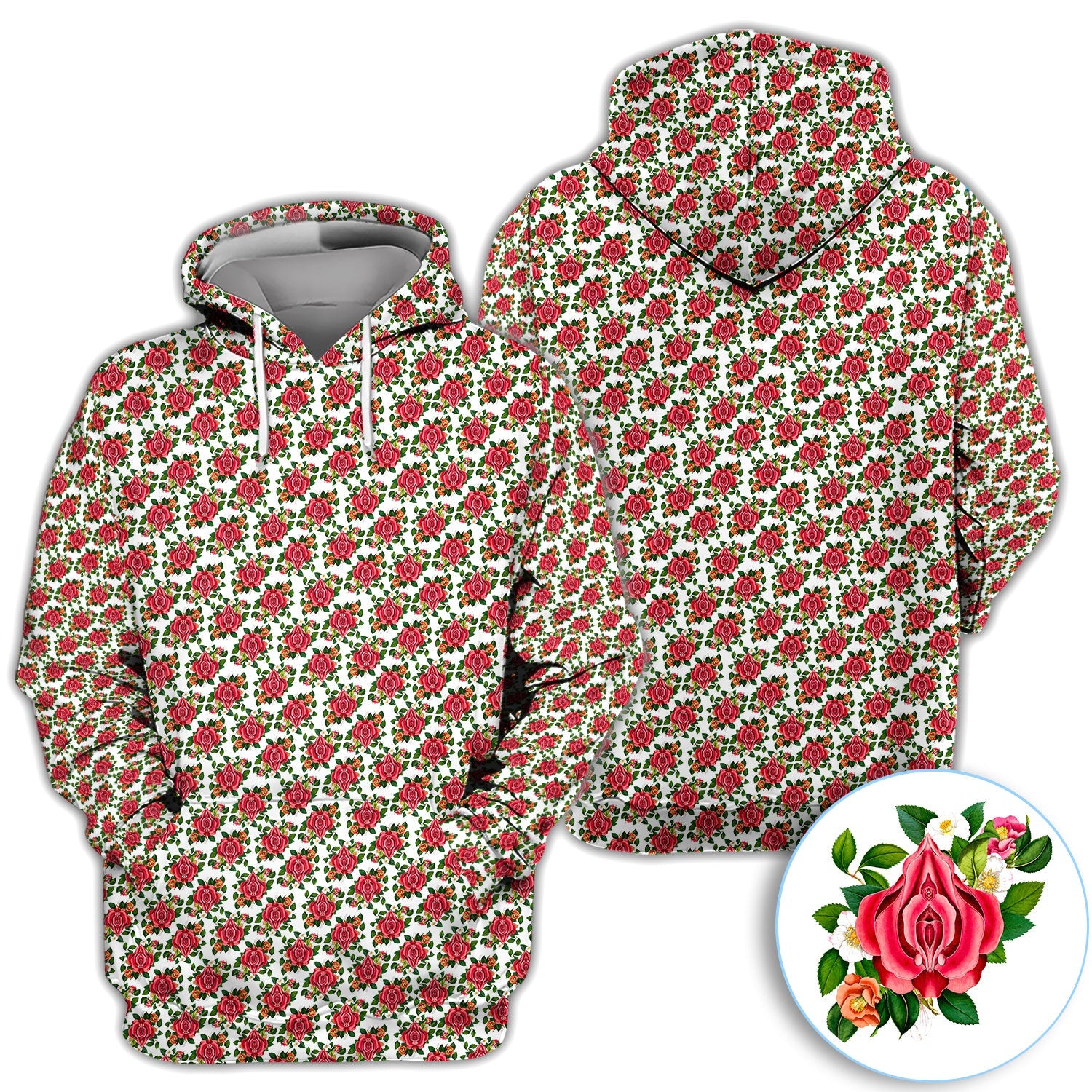 Vintage Rose Floral Golf Pattern Shirt, Romantic Rose Aesthetic Golf Shirt For Men, Flower Lover Gift