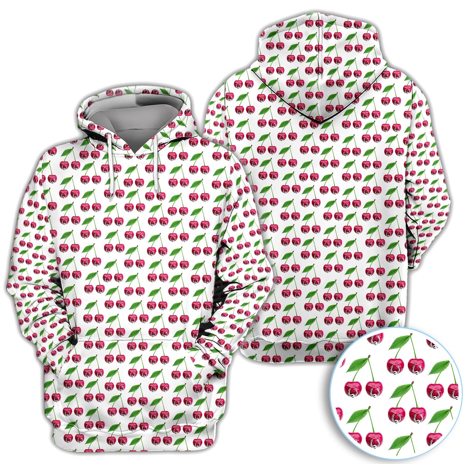 Cute Cherry Golf Pattern Shirt, Sweet Cherry Aesthetic Golf Shirt For Women, Fruit Lover Gift
