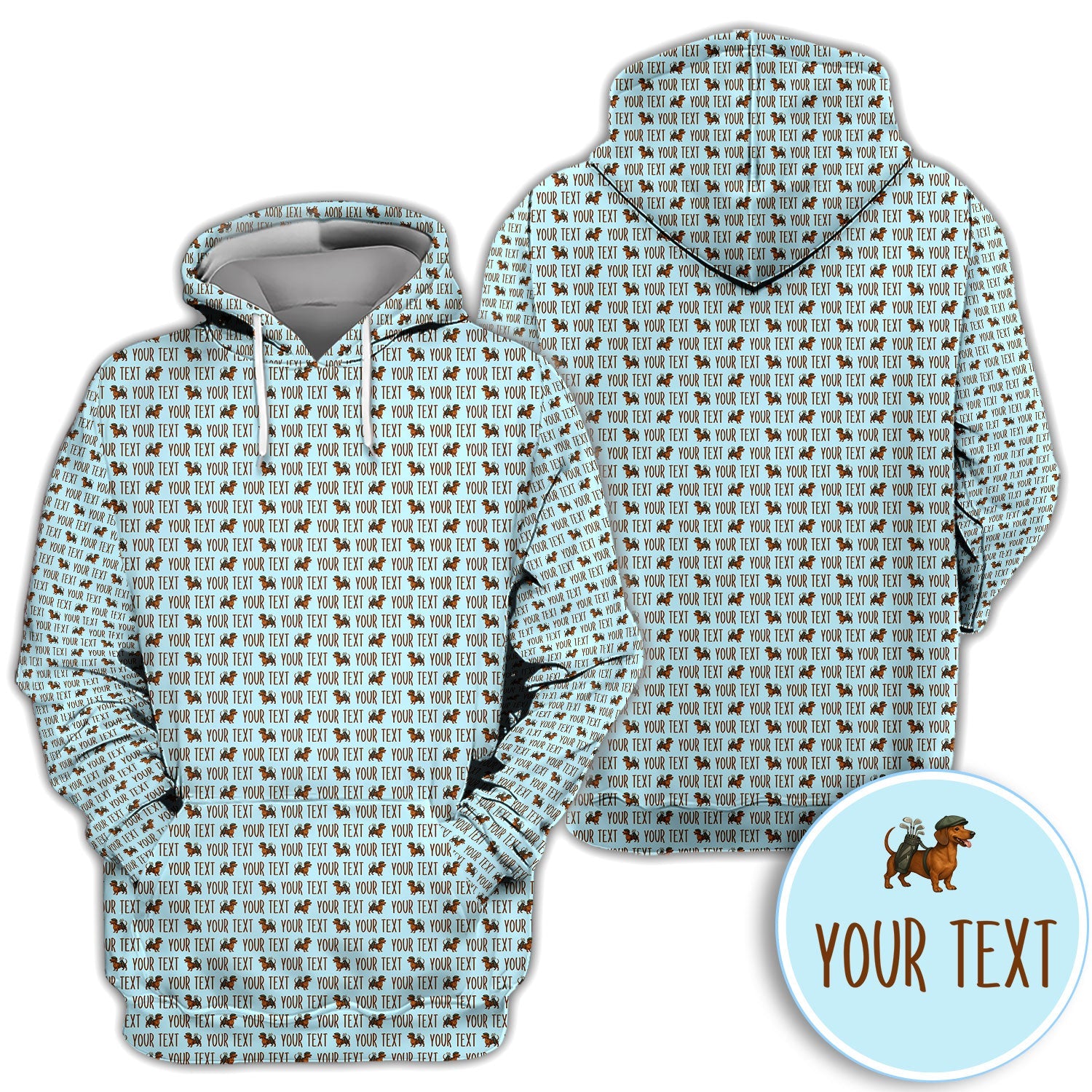 Personalized Dachshund Golf Polos, Seamless Pattern Golf Shirt For Women, Funny Golf Shirt