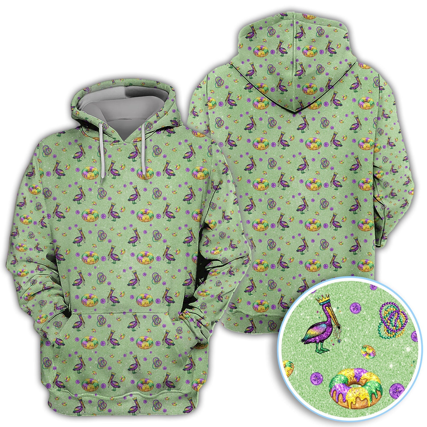 Funny Mardi Gras Pattern Golf Polos, Carnival Golf Shirt For Men, Golf Gift For Golfer