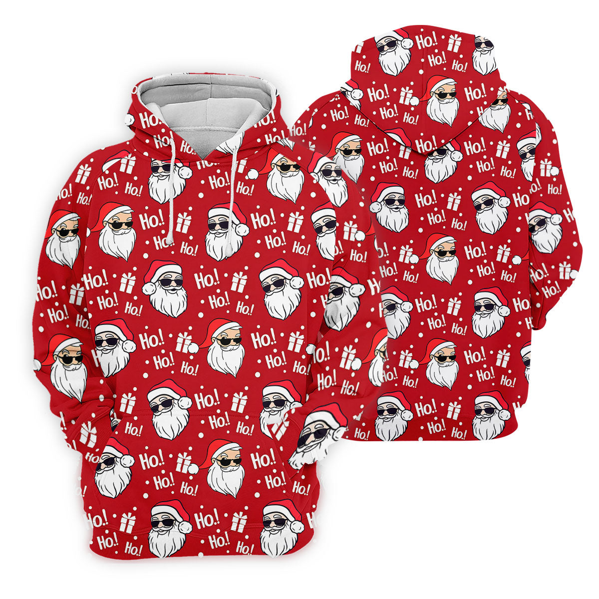 Santa Claus Pattern Christmas Red Fun Women's Golf Shirts, Christmas Golf Shirt, Ladies Golf Shirts