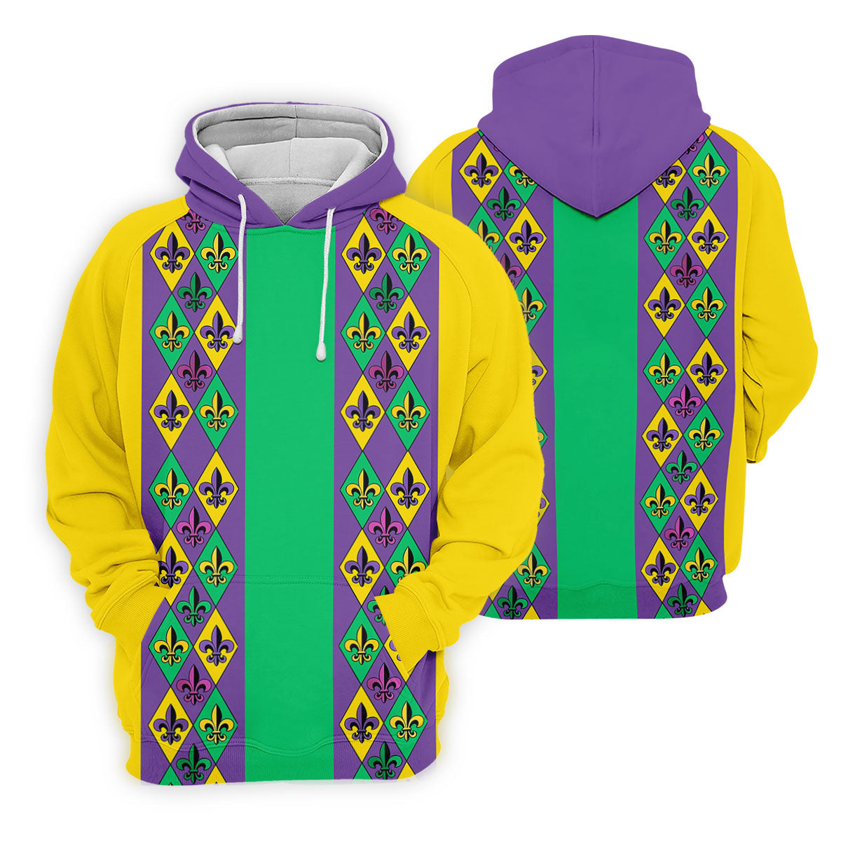 Purple Green Gold Fleur De Lis Argyle Pattern Mardi Gras Golf Shirt, Women's Golf Tops, Ladies Golf Shirt