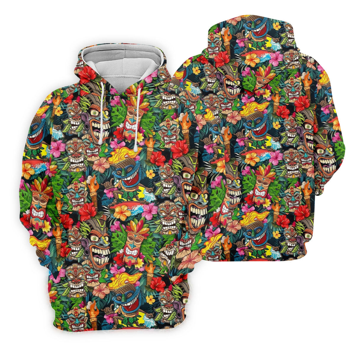 Hawaiian Tiki Tropical Floral Women's Golf Tops, Ladies Golf Shirts, Ladies Golf Polos