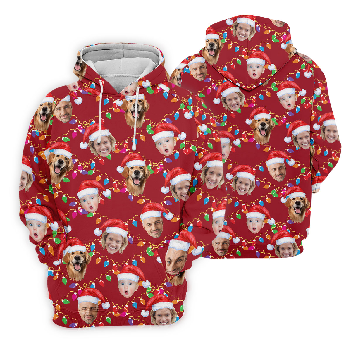Custom Face Christmas Red Polo ShirtFunny Christmas Shirts For Family, Golf Gifts For Women