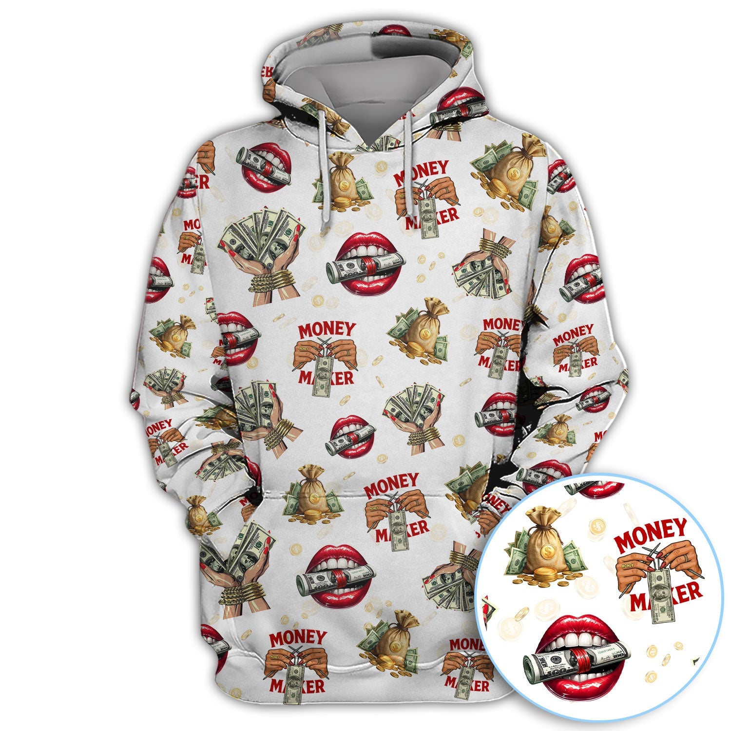 Funny Money Golf Shirt, Make Money Pattern Golf Polos, Crazy Golf Gift For Men