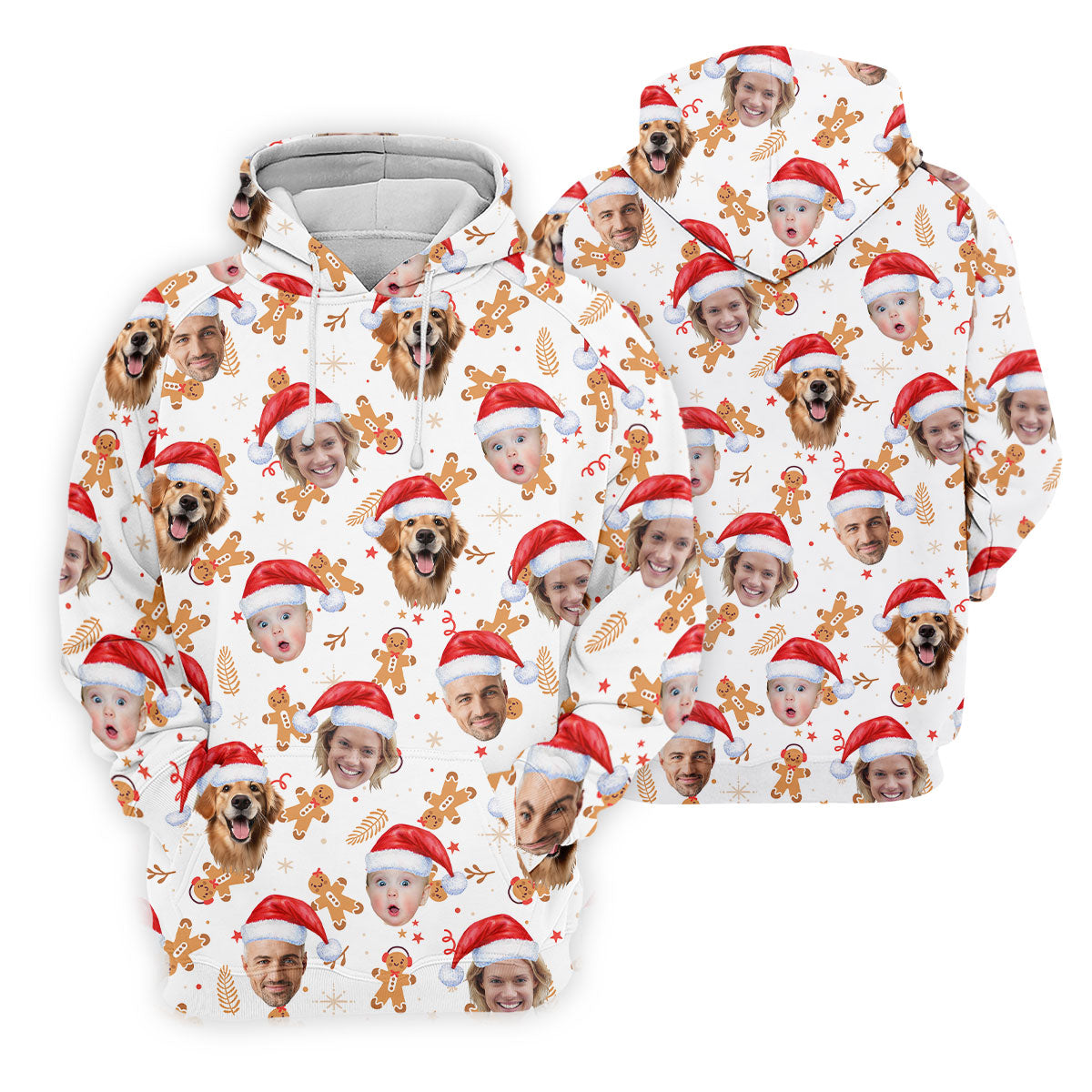 Custom Face Christmas Gingerbread White Golf Shirt, Christmas Golf Shirt, Women's Golf Tops, Golf Gift For Ladies