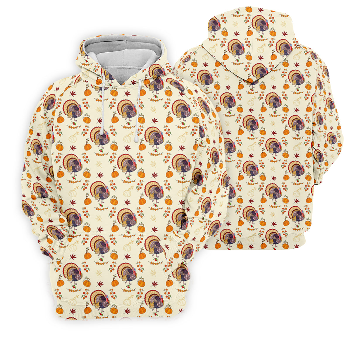 Turkey Pumpkin Thanksgiving Holiday Beige Women's Golf Shirts, Women Golf Top, Ladies Golf Polos
