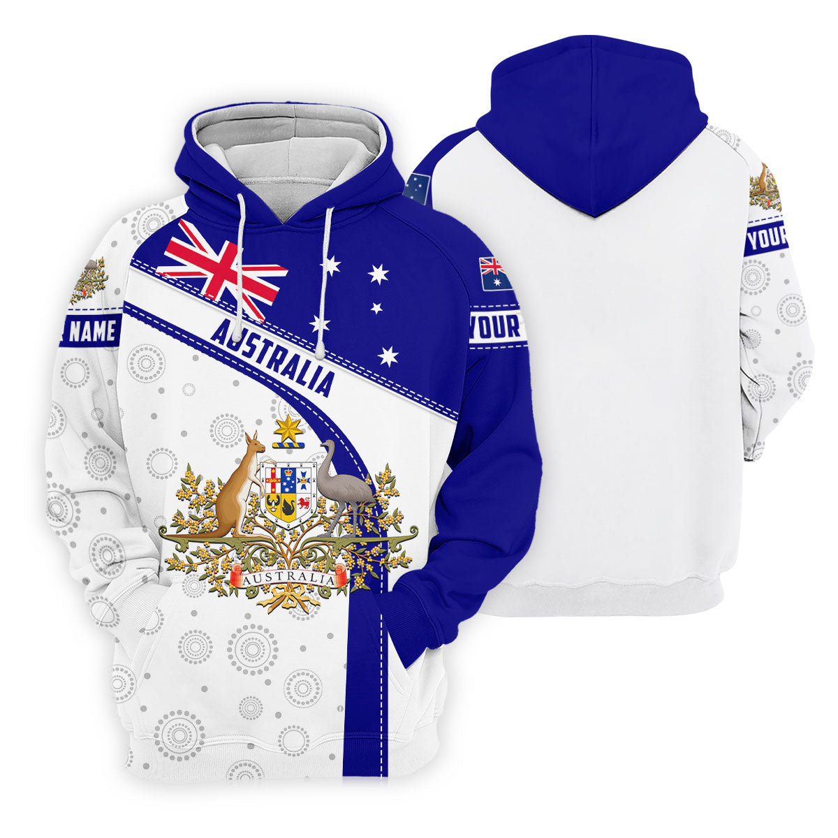 Australian Coat of Arms Women's Golf Tops, Australia Flag Print Ladies Golf Shirts