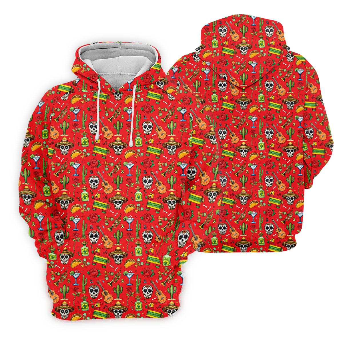 Decorated Skulls Party Items Cinco De Mayo Celebration Fiesta Themed Red Golf Shirt For Women