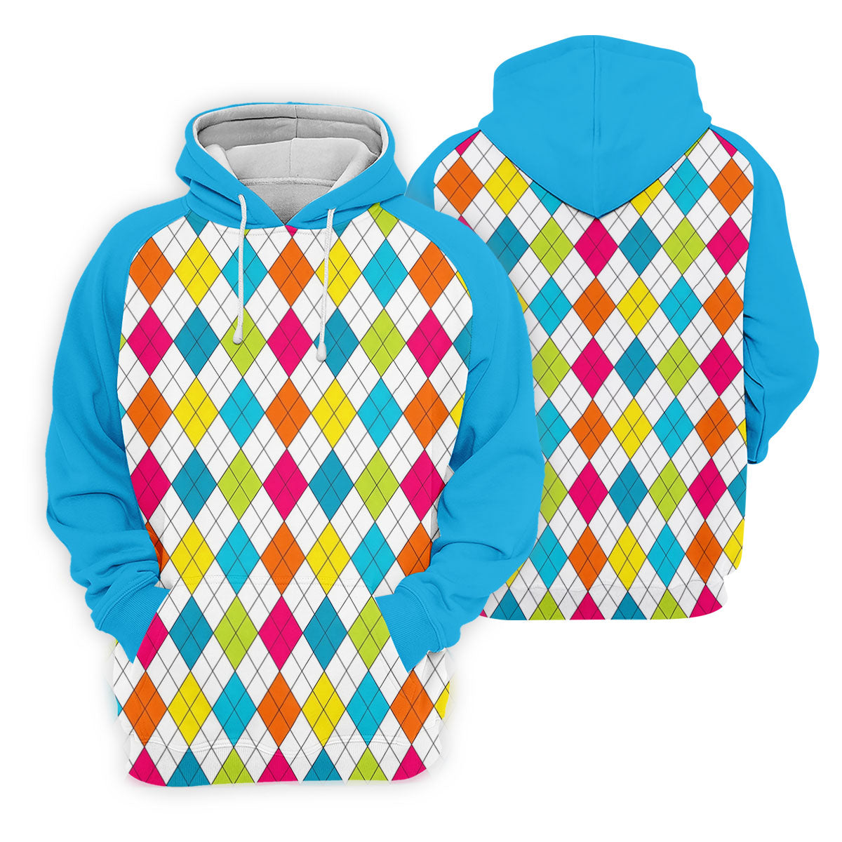 Retro Argyle Diamond Checkered Golf Shirt, Mens Golf Polo, Printed Golf Shirts