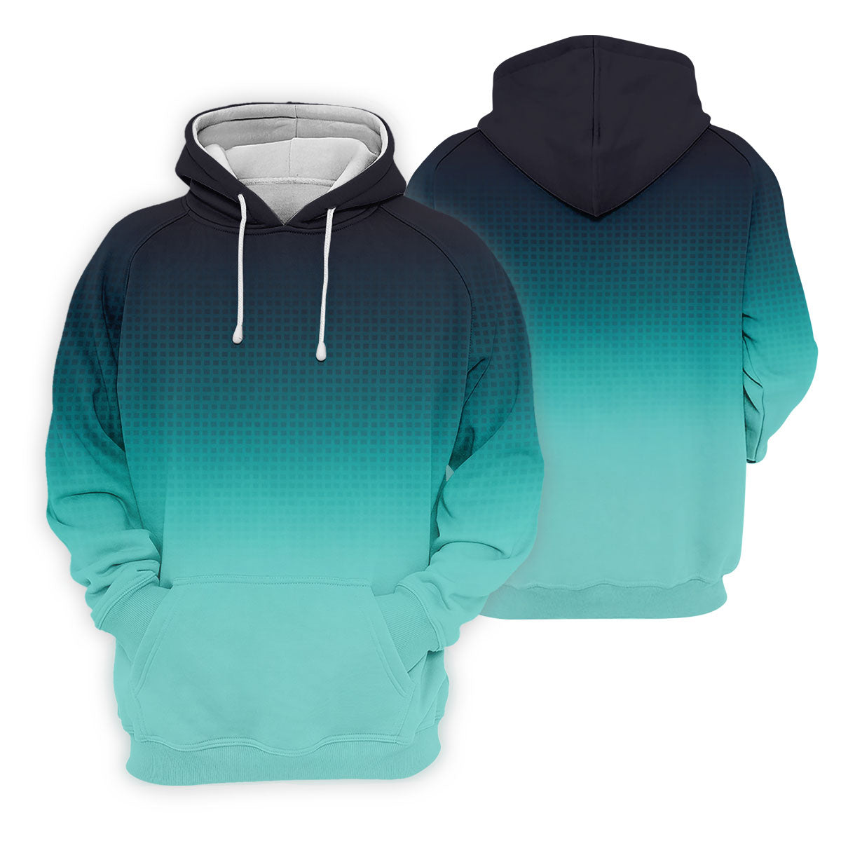 Turquoise Gradient Hawaiian Golf Shirt, Golf Tops For Men, Polo Shirts For Men