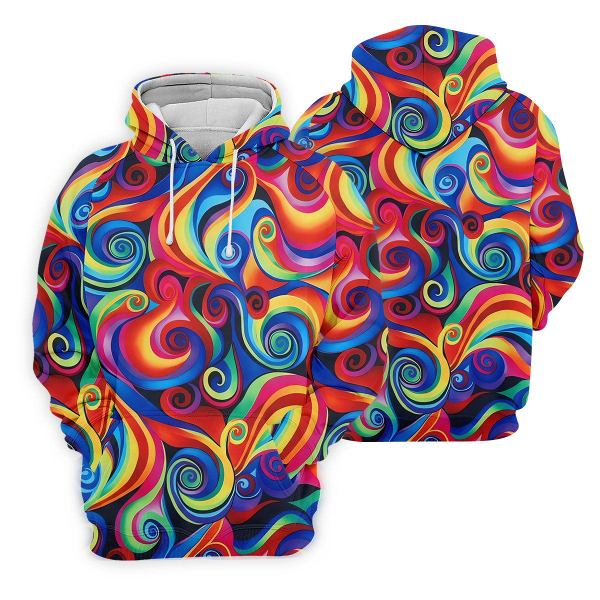 Colorful Rainbow Swirl Abstract Golf Shirt, Ladies Golf Shirts, Women’s Golf Apparel, Performance Golf Shirt