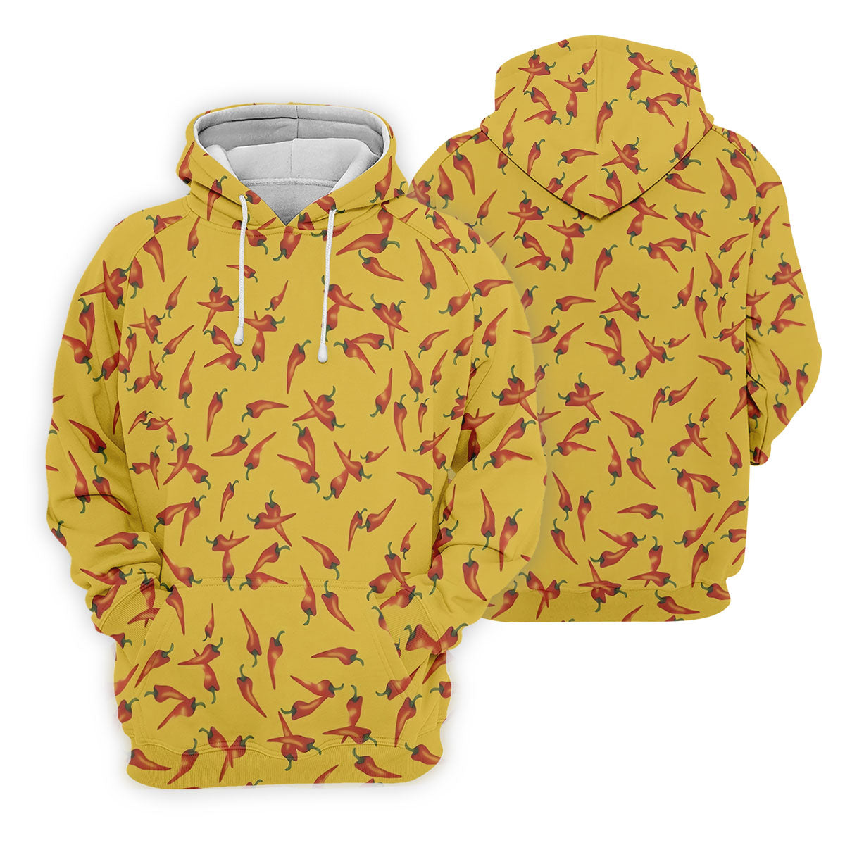 Red Chilli Yellow Hawaiian Golf Shirt, Summer Vibe Golf Shirts For Men, Polo Shirts For Men