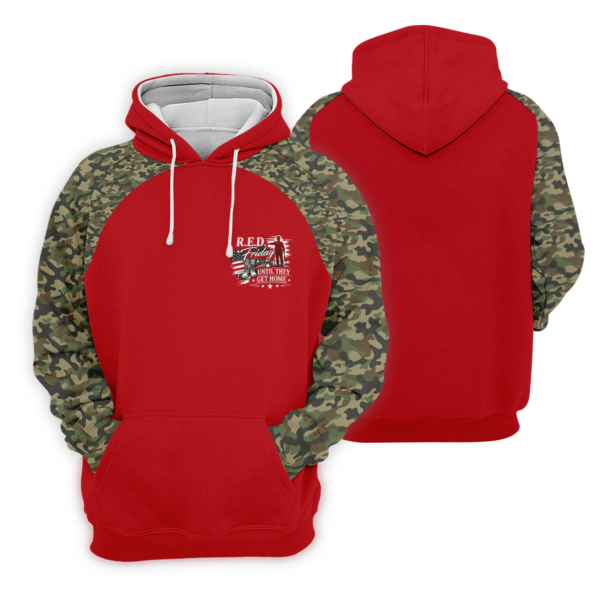 RED Friday Untill They Get Home Red Camo Golf Shirt, Veteran Memorial 250 Years Polo Shirts For Men