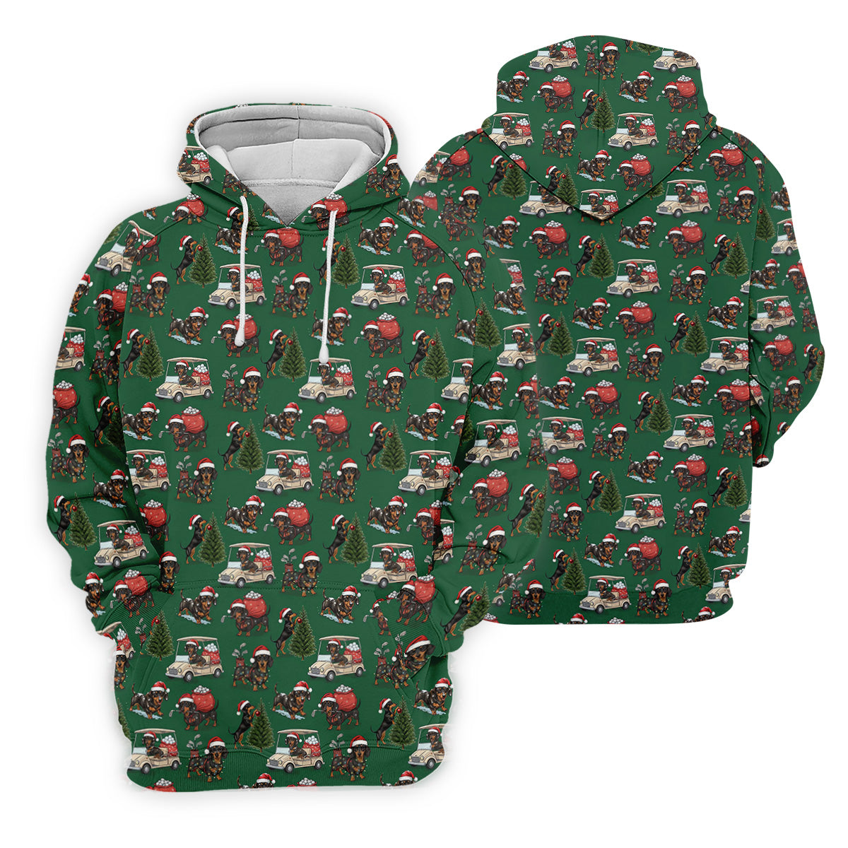 Dachshund Christmas Green Golf Shirt, Christmas Golf Shirt, Women's Golf Tops, Cute Golf Outfit
