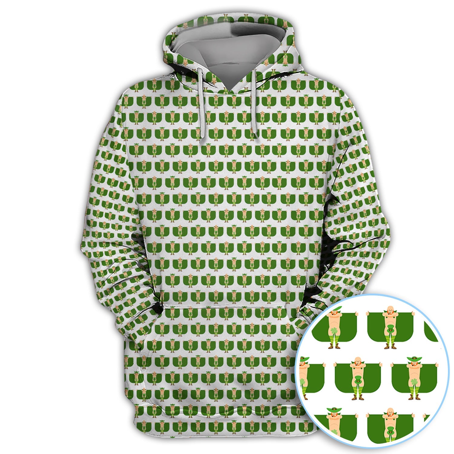 St. Patrick’s Day Leprechaun Pattern Golf Polos, Irish Golf Shirt For Men, Crazy Golf Gift For Golfer