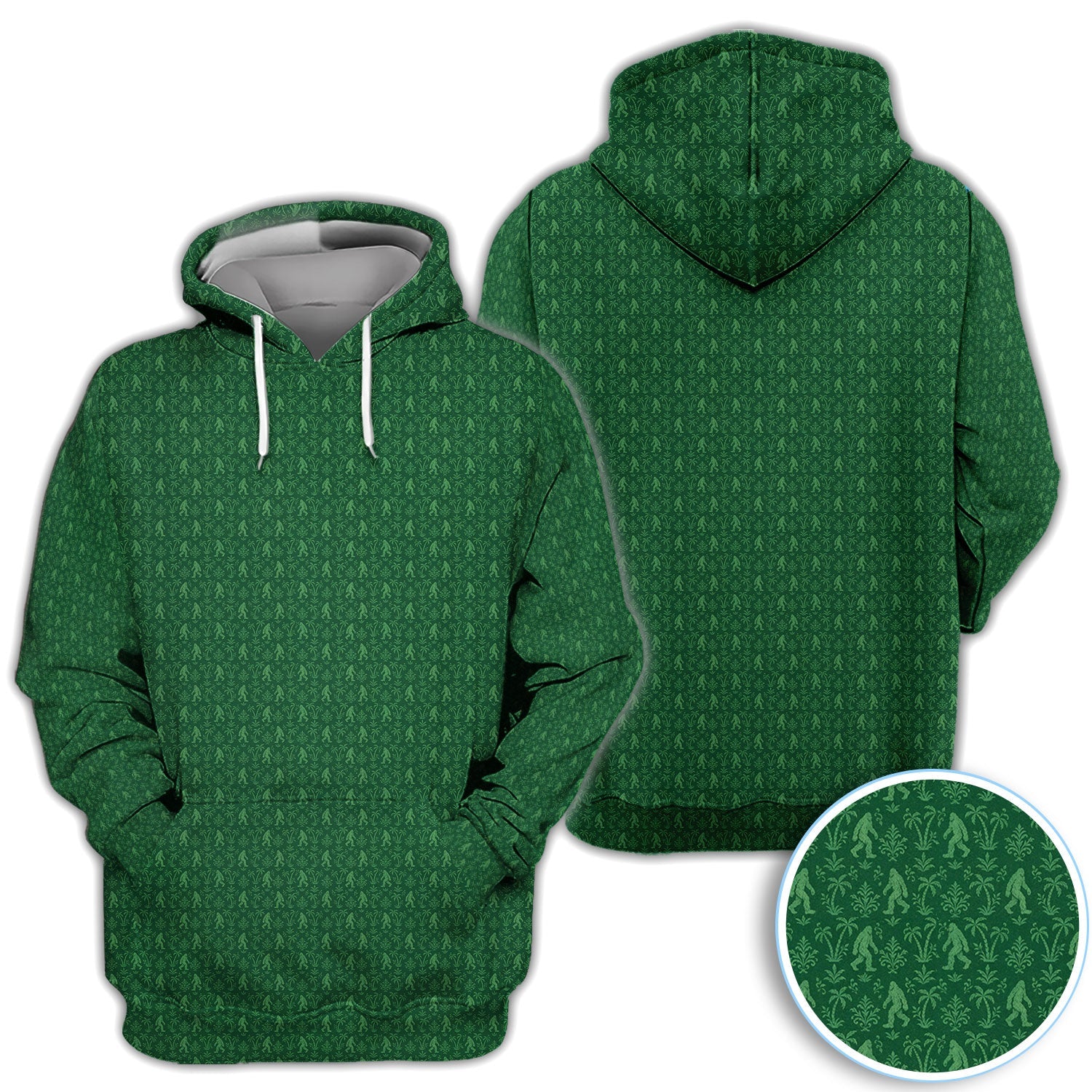 Green Bigfoot Sasquatch Golf Pattern Shirt, Bigfoot Golf Shirt For Men, Funny Golfer Gift