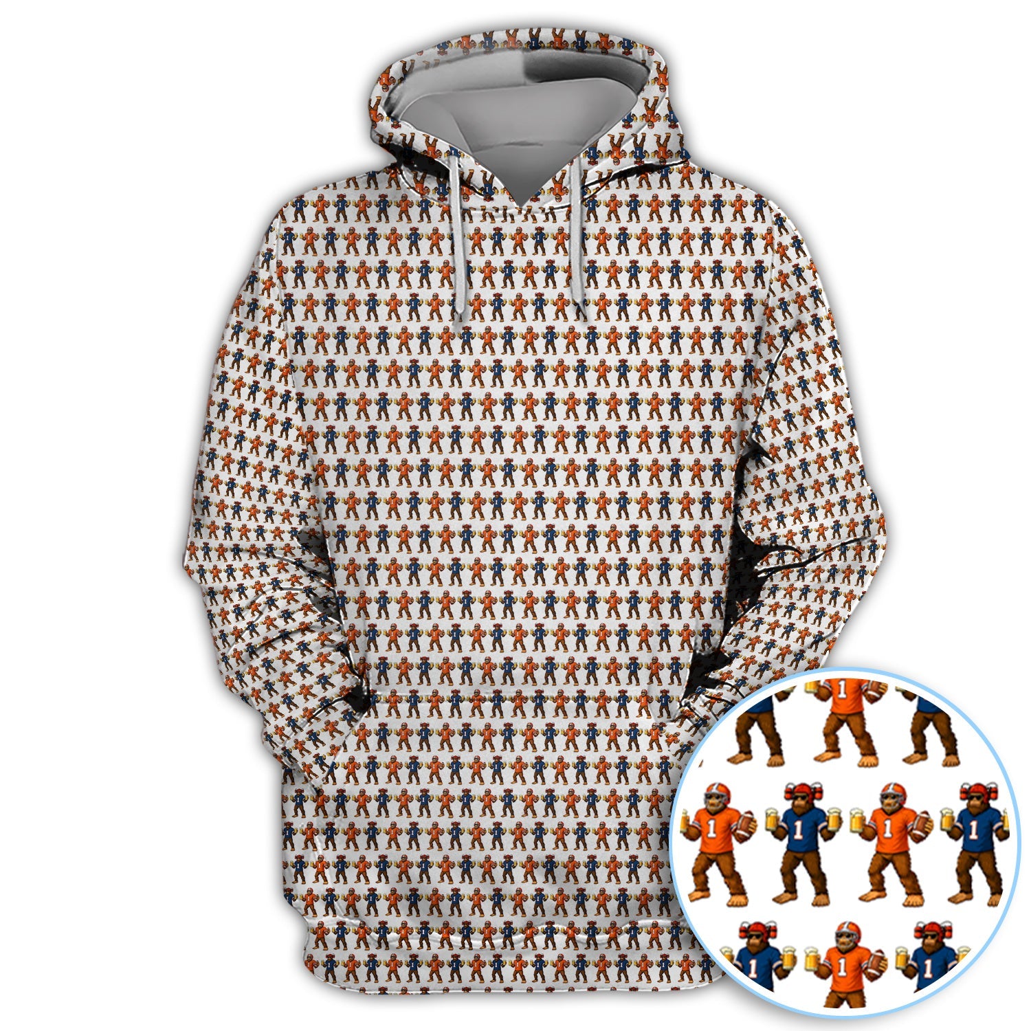 Bigfoot And Beer Pattern Golf Shirt, Sasquatch Golf Polos For Golfer, Golf Gift For Men