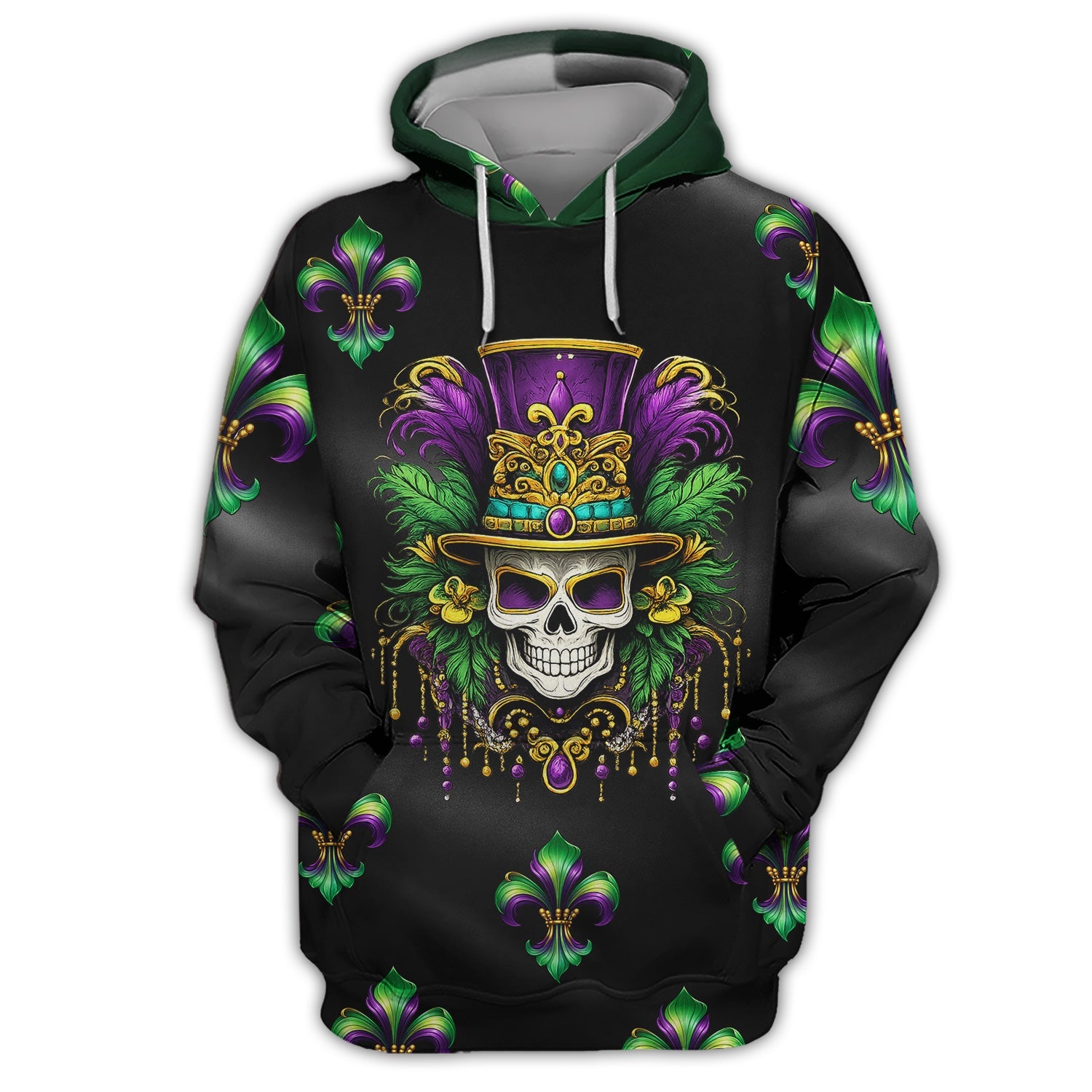 Mardi Gras Mask Skull Pattern Golf Shirt, Carnival Golf Polos For Men, Golf Gift For Golfer