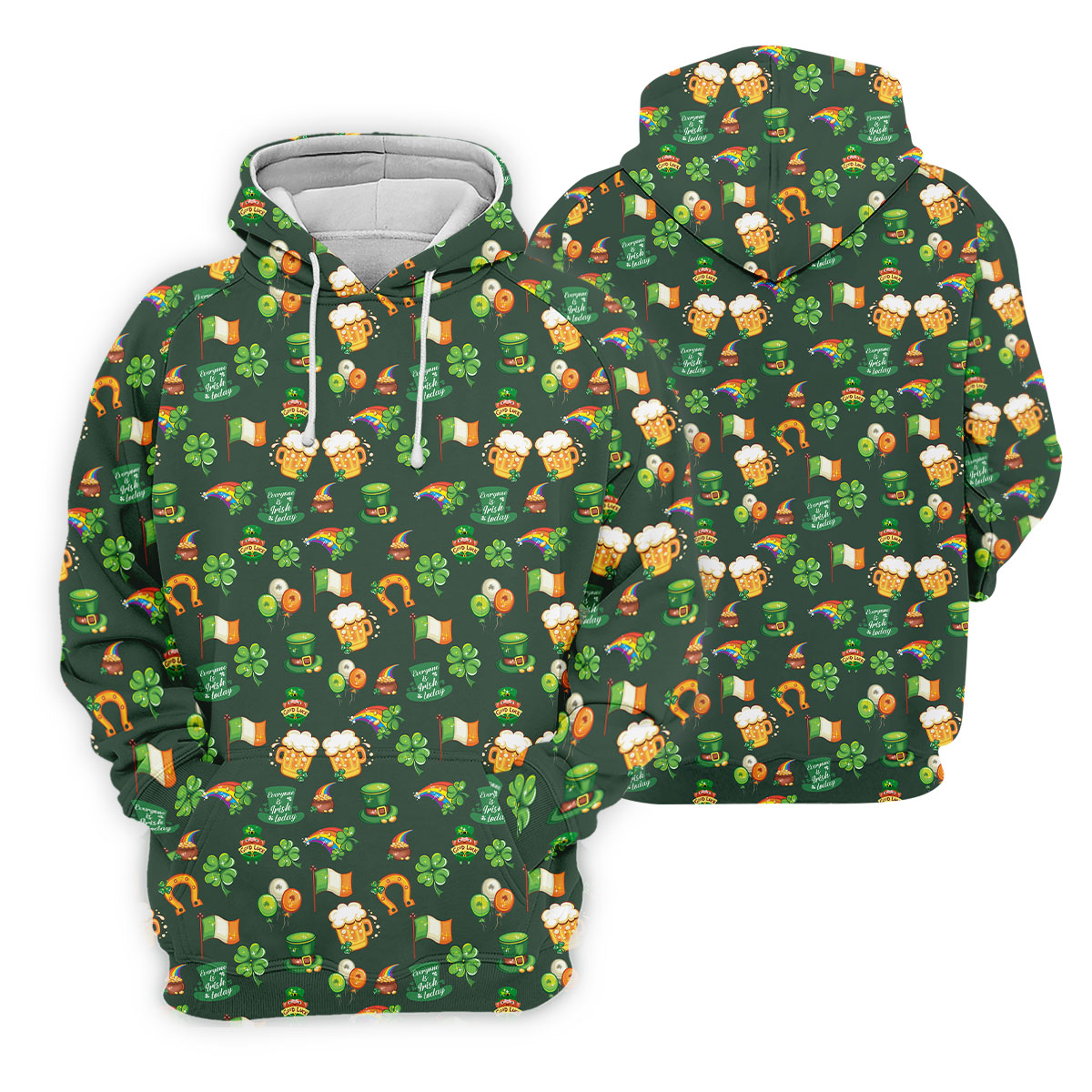 Everyone Is Irish Today Shamrock St Patrick's Day Dark Green Golf Shirt, Women's Golf Tops, Ladies Golf Polos