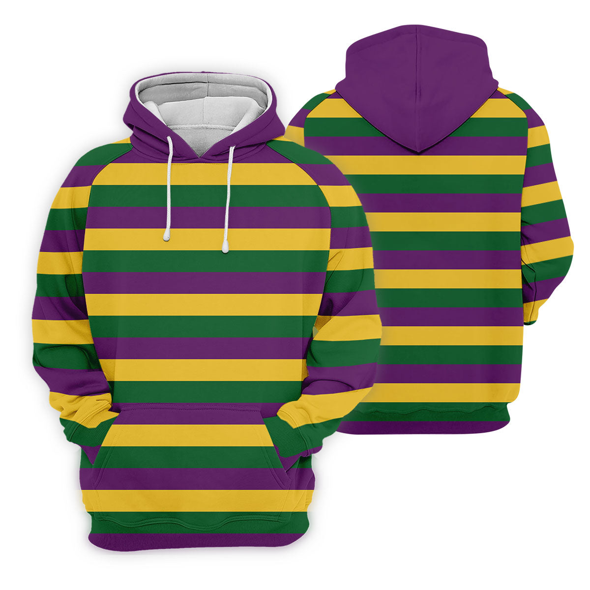 Gold Purple Green Mardi Gras Stripe Pattern Women Golf Top, Festive Ladies Golf Tops, Ladies Golf Shirts