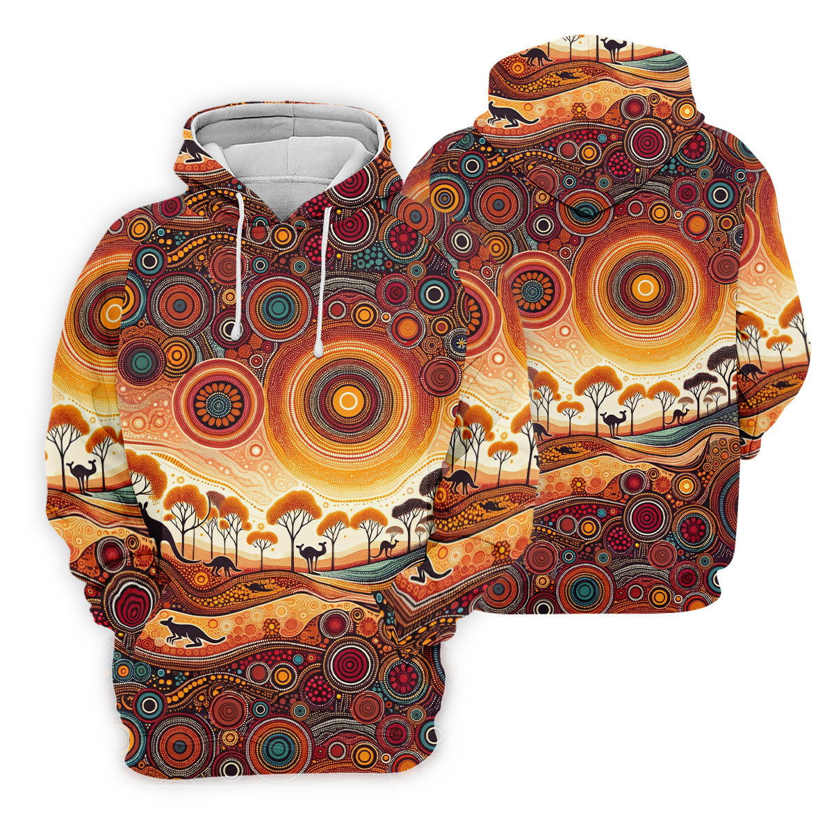 Australian Aboriginal Colourful Art Women's Golf Tops, Australia Kangaroo Ladies Golf Shirts