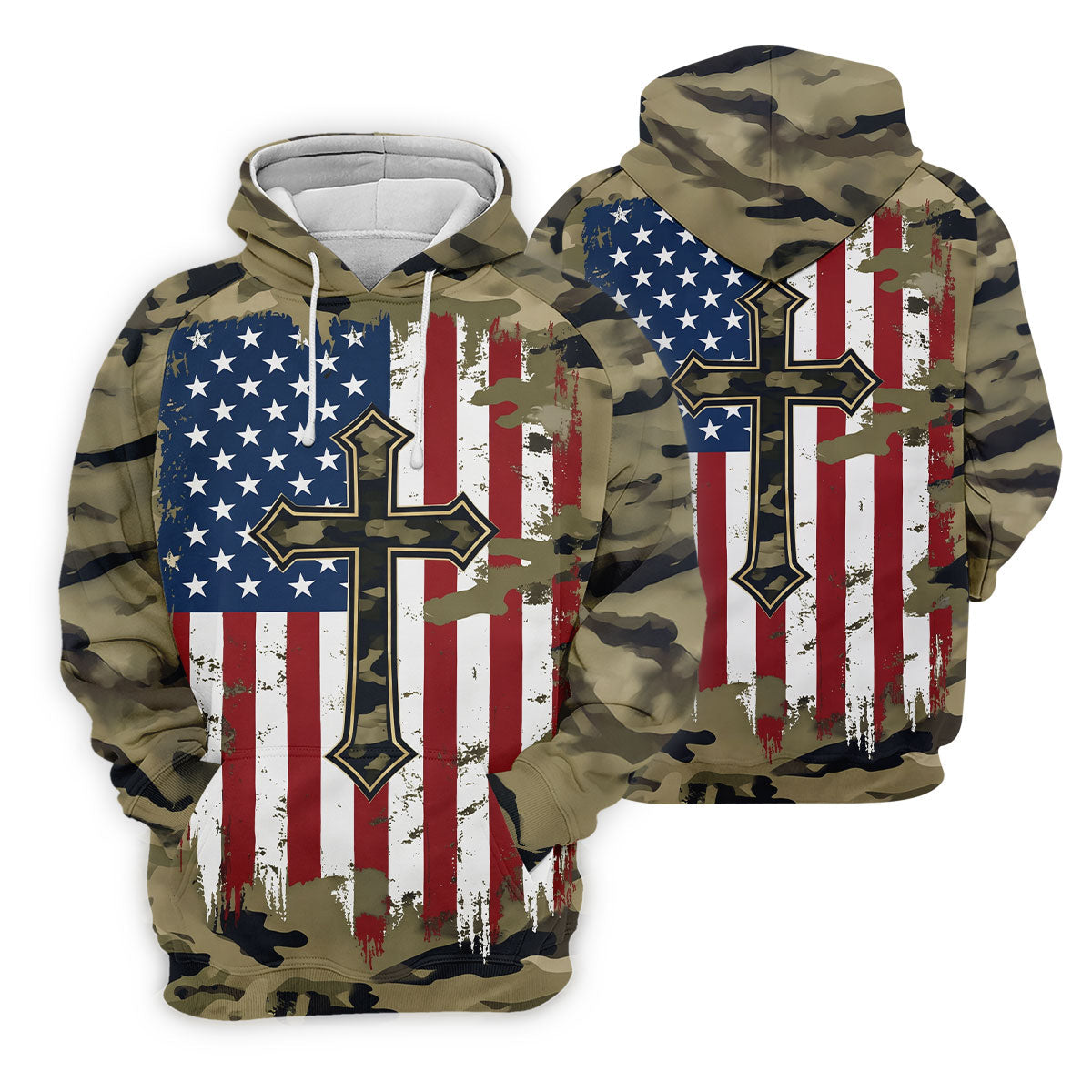 Faith Cross Green Camouflage US 250th Anniversary Golf Shirt, Patriotic Golf Shirt, Golf Shirts For Women