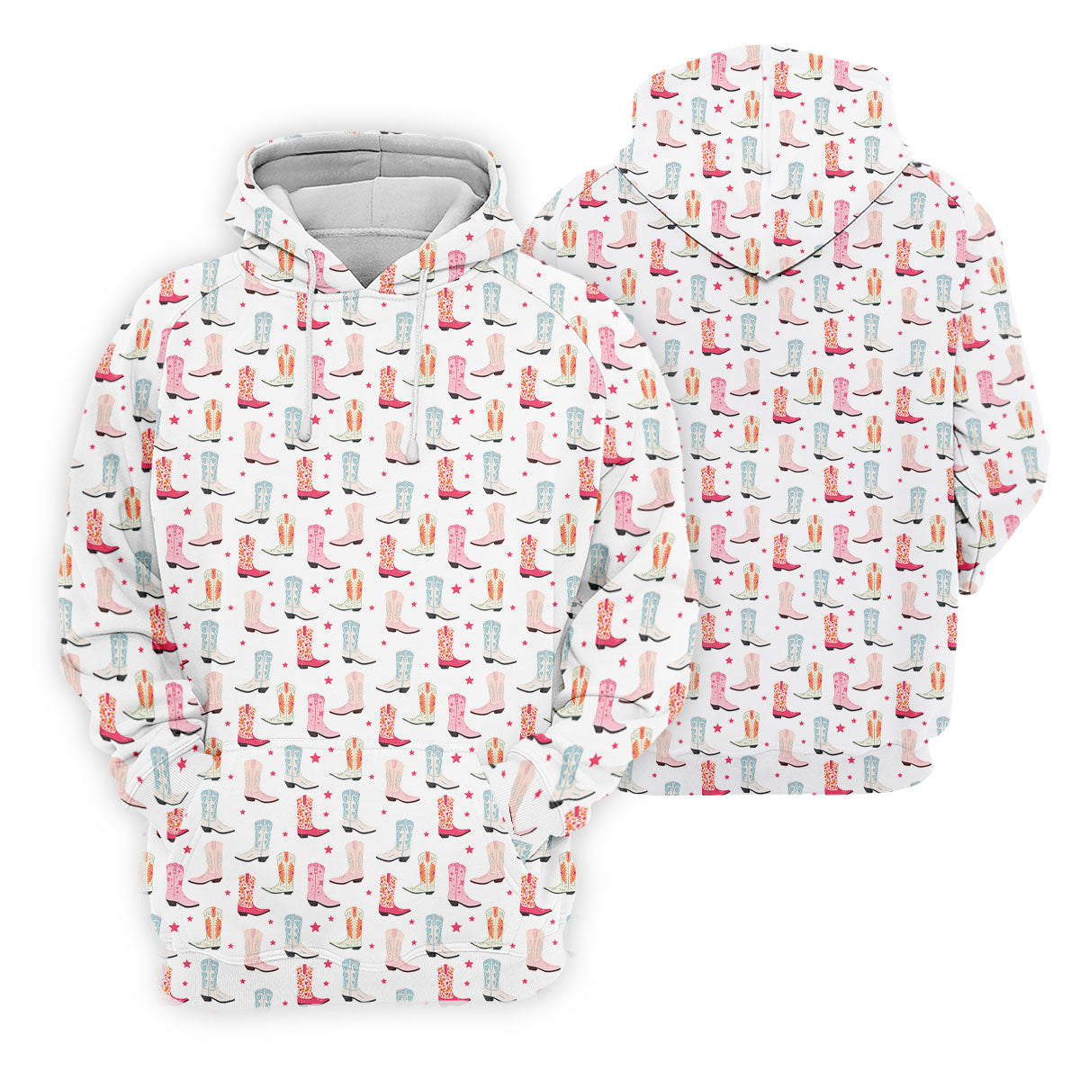 Western Boot Pattern Pastel Shades Retro Golf Shirt, Ladies Golf Polos, Golf Shirt For Women