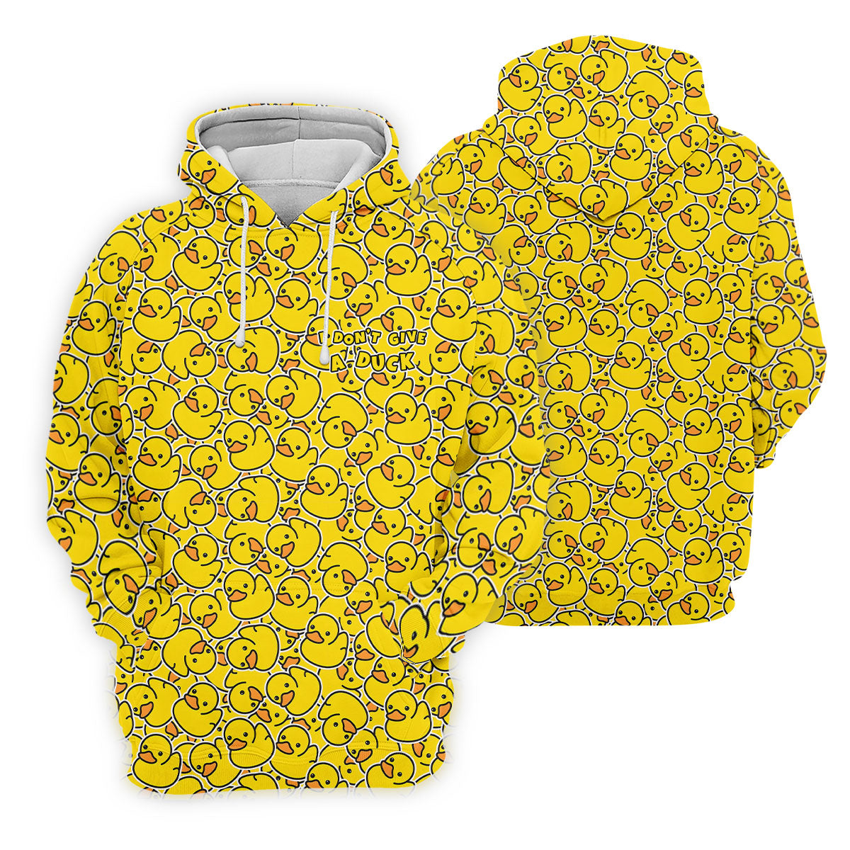 I Don't Give A Duck Yellow Rubber Duck Hawaiian Golf Shirt, Men's Funny Golf Shirts