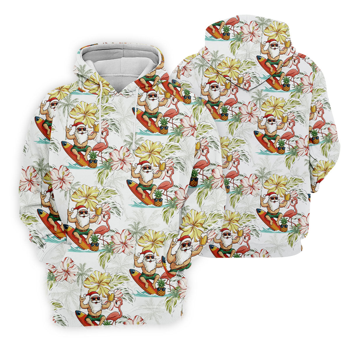 Surfing Santa Hawaiian Golf Shirt, Fun Women's Golf Shirts, Christmas Golf Shirt, Golf Gifts For Women