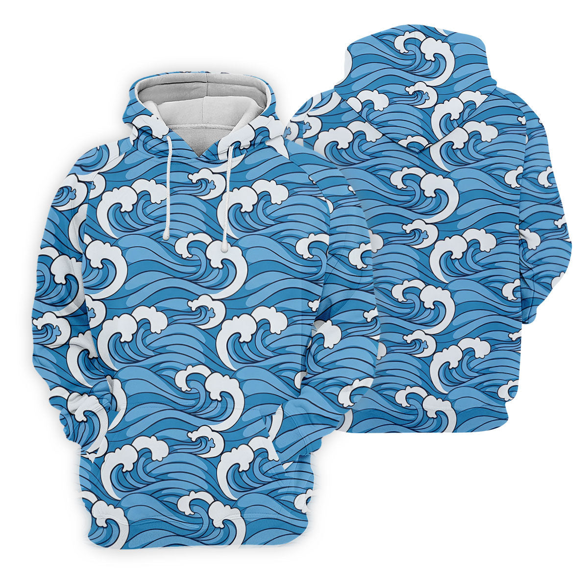 Japanese Wave Golf Shirt, Ocean Wave Pattern Women's Golf Polo, Polo Shirts For Women