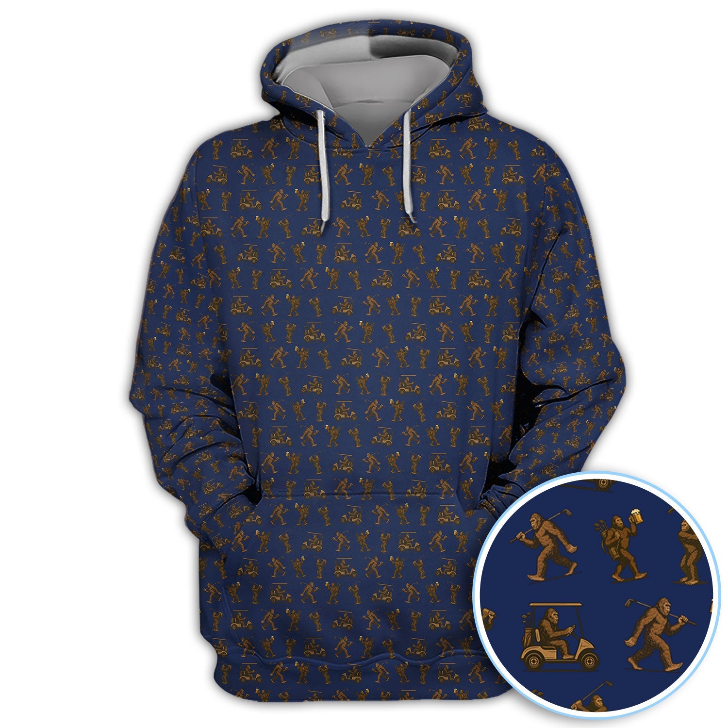 Crazy Golf Pattern Shirt, Bigfoot Golf Shirt For Men, Golf Gift For Golfer