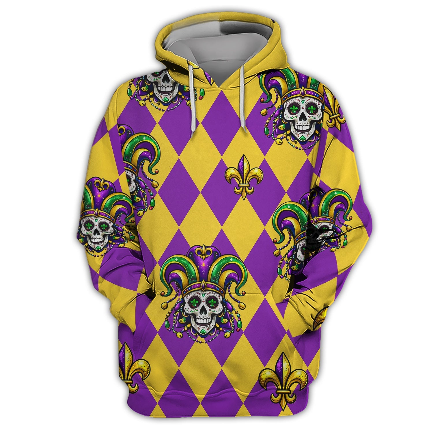 Mardi Gras Carnival Mask Skull Pattern Golf Shirt, Holiday Golf Polos For Men, Golf Gift For Golfer