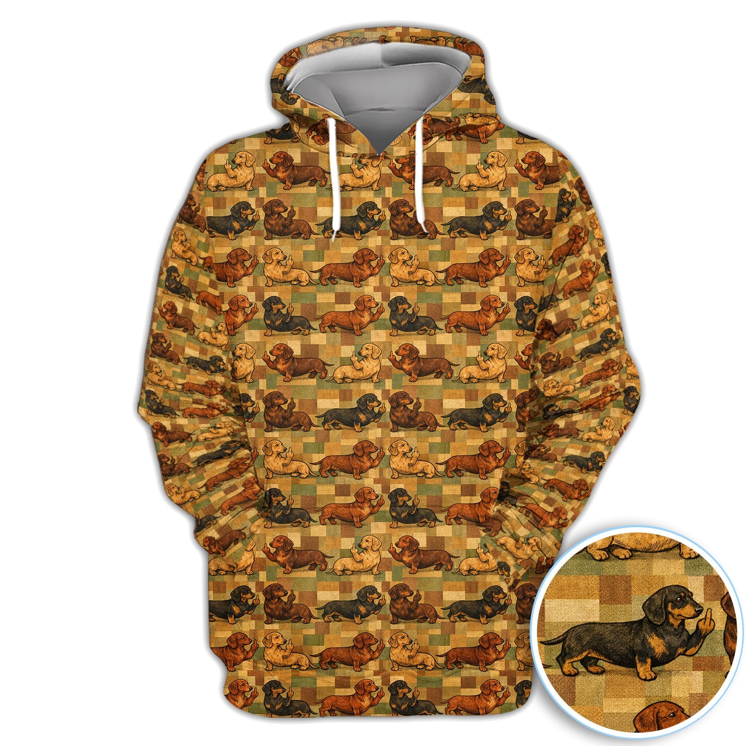 Funny Dachshund Dog Golf Pattern Shirt, Vintage Wiener Dog Golf Shirt For Women, Dog Lover Gift
