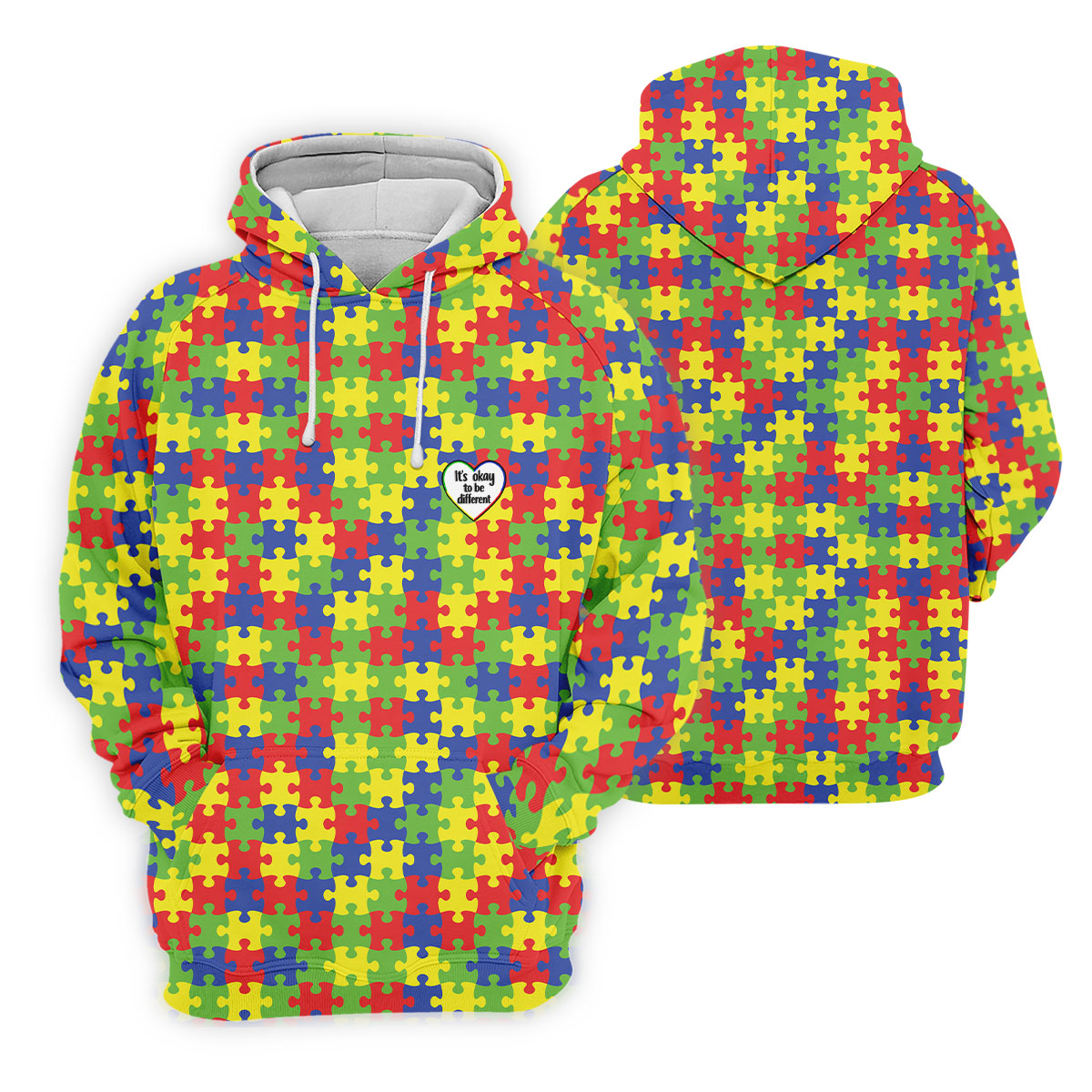 It's Okay To Be Different Autism Puzzle Women's Golf Tops, Autism Awareness Colors Ladies Golf Polos