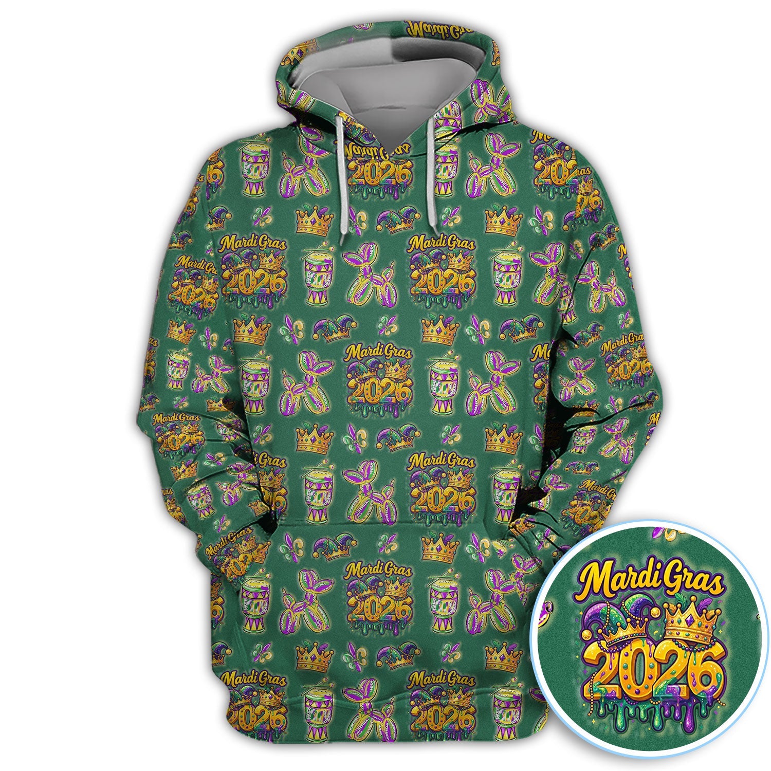 Mardi Gras 2026 Golf Polos For Golfer, Festive Crown Mask Pattern Golf Shirt, Golf Gift For Men