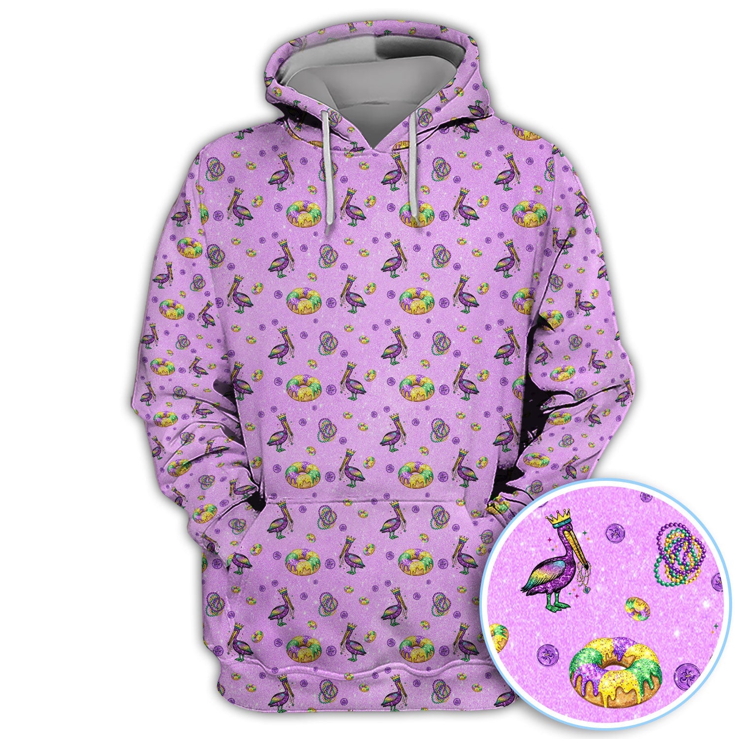 Funny Mardi Gras Pattern Golf Polos, Carnival Golf Shirt For Men, Golf Gift For Golfer