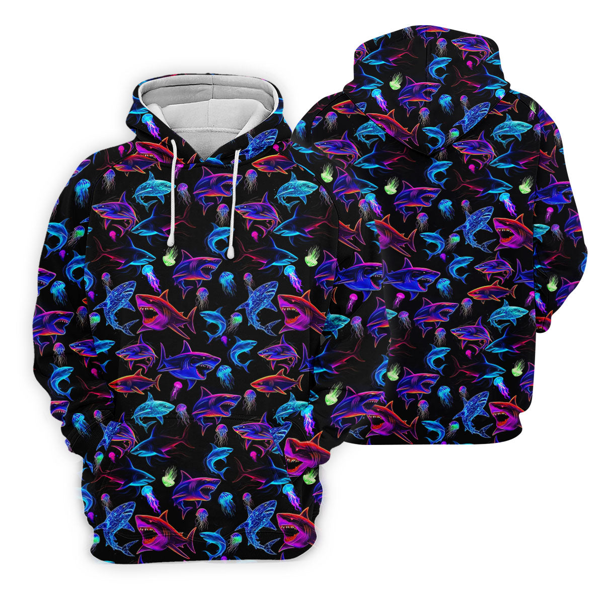 Neon Shark Funny Golf Shirt, Golf Shirt For Women, Ladies Golf Shirts, Women's Polo Shirt