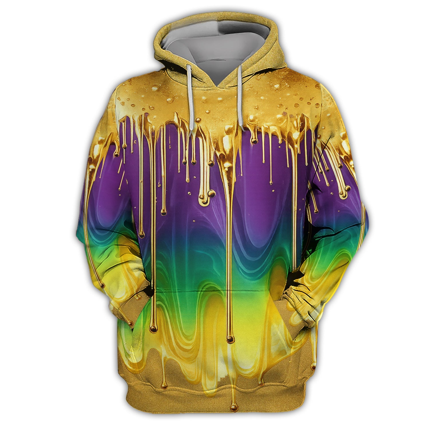 Mardi Gras Gradient Golf Shirt, Holiday Golf Polos For Men, Golf Gift For Golfer