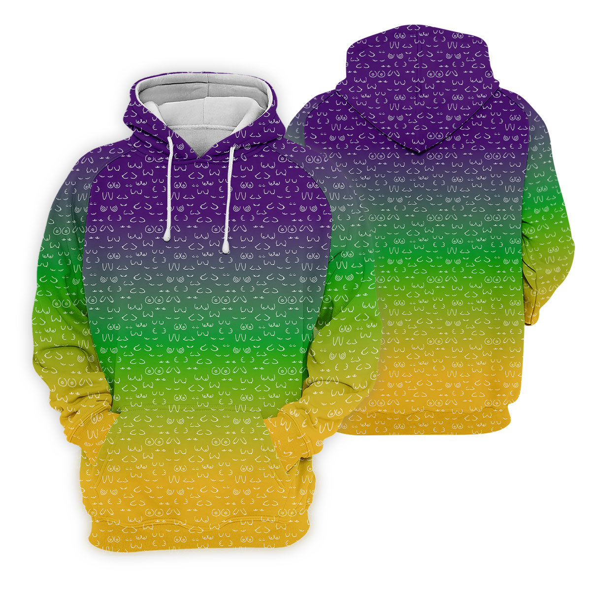 Purple Green Gold Ombre Color Mardi Gras Golf Shirt, Women's Golf Tops, Golf Gifts For Women, Ladies Golf Shirts