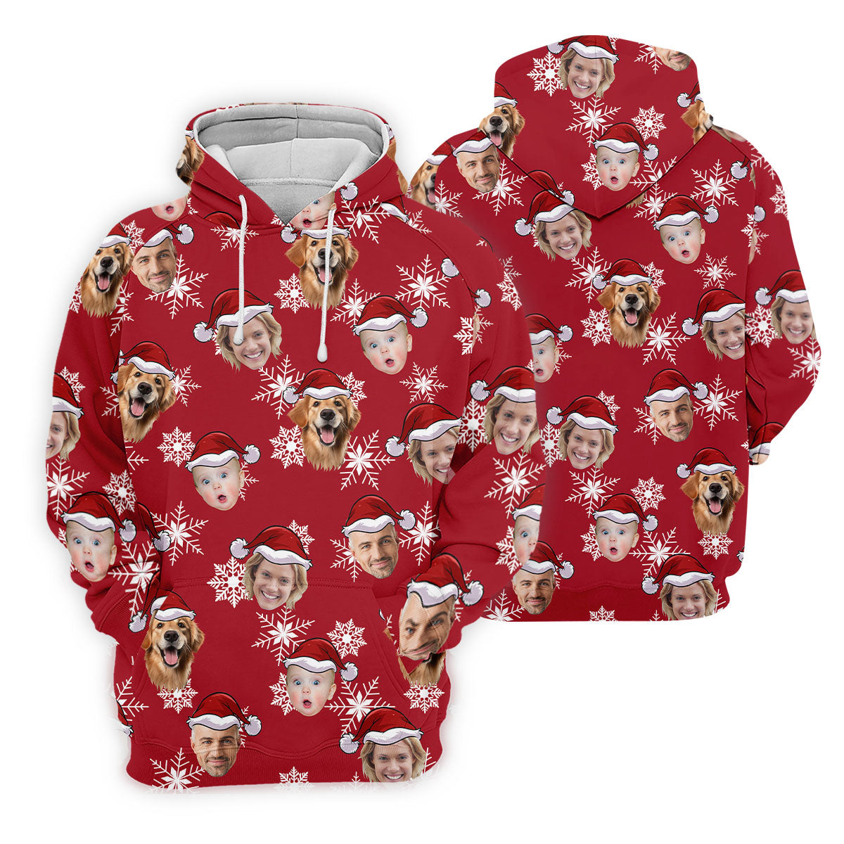 Custom Face Dark Red And White Christmas Women's Golf Tops, Ladies Golf Shirts, Christmas Golf Gift