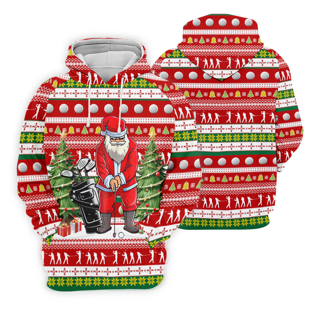 The Santa Claus Golf Pose Christmas Golf Shirt, Fun Women's Golf Shirts, Christmas Presents For Golfers