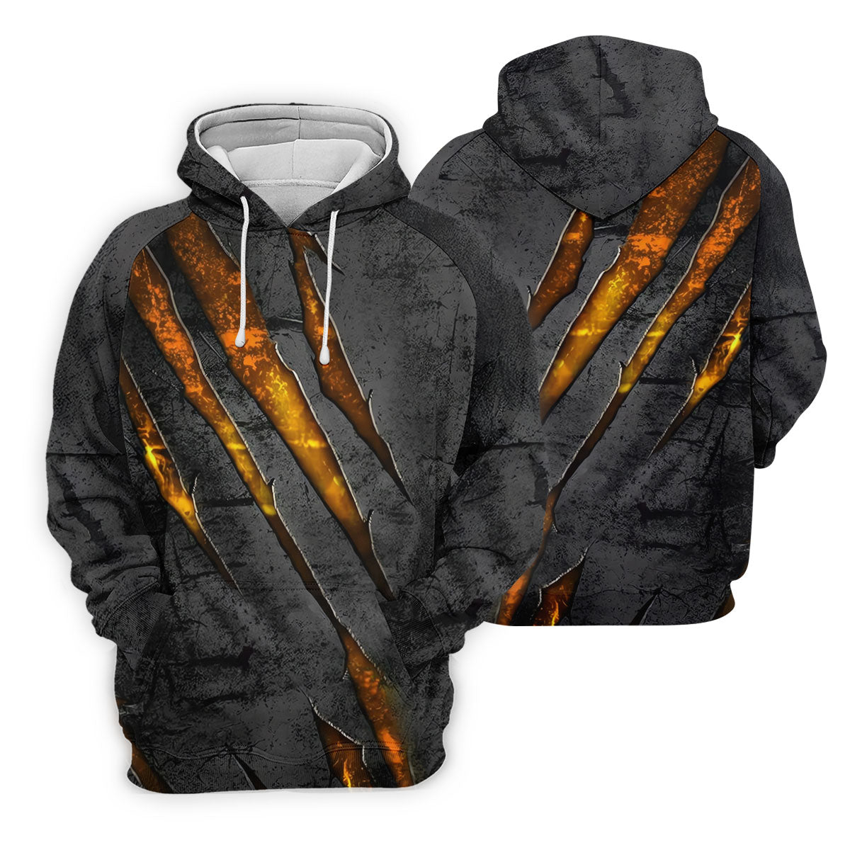 Yellow Claw Marks Hawaiian Golf Shirt, Scratch Print Men's Golf Shirt, Polo Shirts For Men